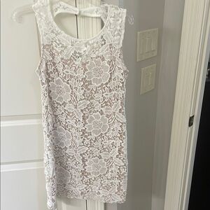 Chic White Floral Lace Dress